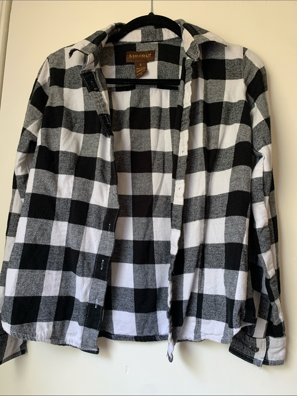 Lincoln Black & White Buffalo Plaid Button-Down Shirt